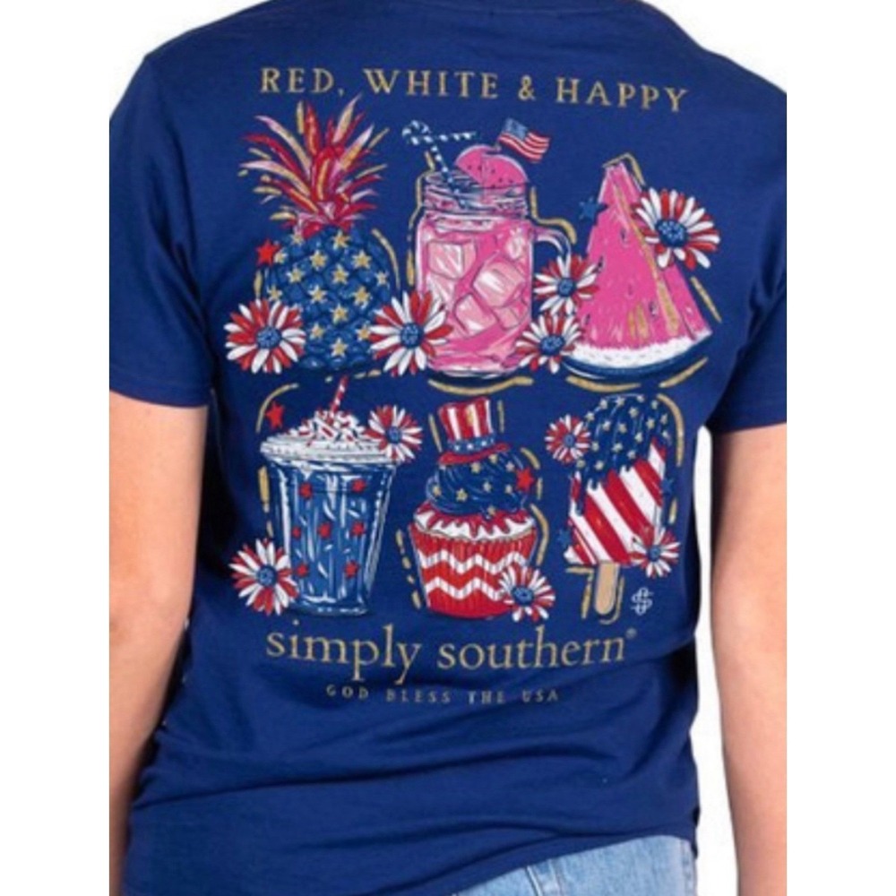 Simply Southern new with tags Red, White & Happy. Size Medium